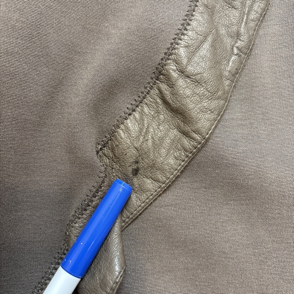 Illia Light Brown Leather & Knit Open Cardigan Jacket Sz 4 USA Boho Western - Picture 11 of 14